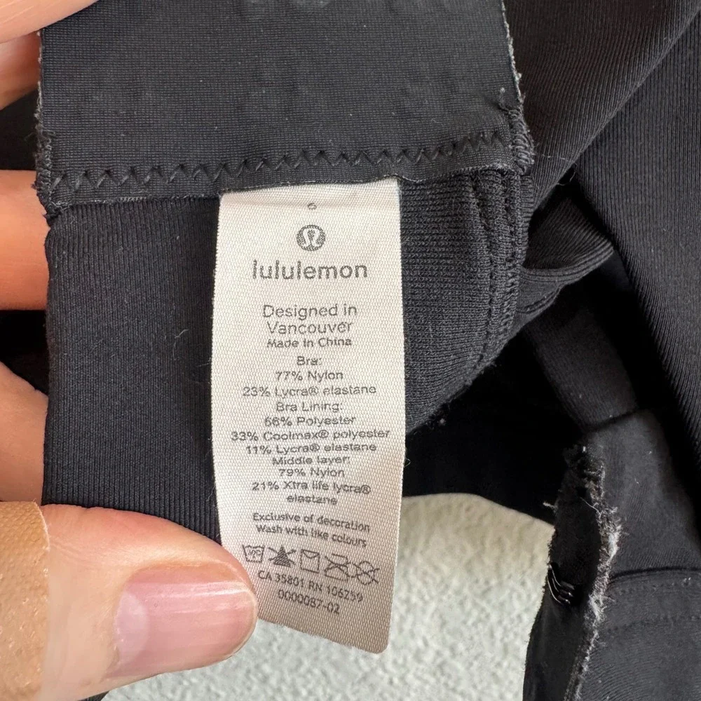 Lululemon Hold Your Form Bra Black‎ Sports Workout Size 6 Gym Yoga